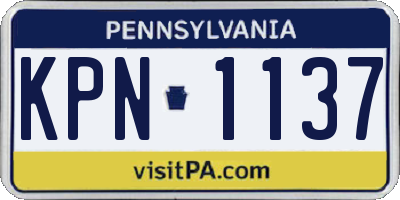 PA license plate KPN1137