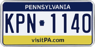 PA license plate KPN1140