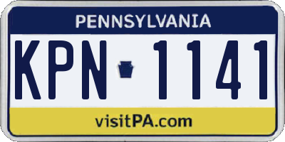 PA license plate KPN1141