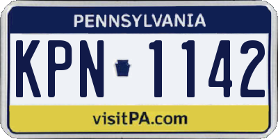 PA license plate KPN1142