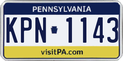 PA license plate KPN1143
