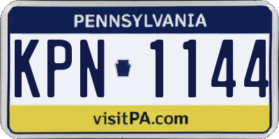 PA license plate KPN1144