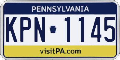 PA license plate KPN1145