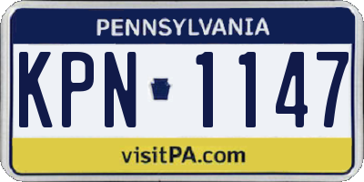PA license plate KPN1147
