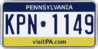 PA license plate KPN1149