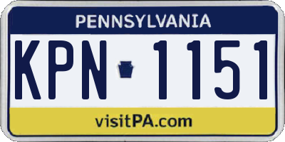 PA license plate KPN1151