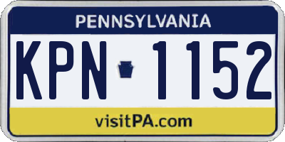 PA license plate KPN1152