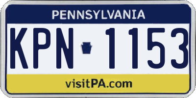 PA license plate KPN1153