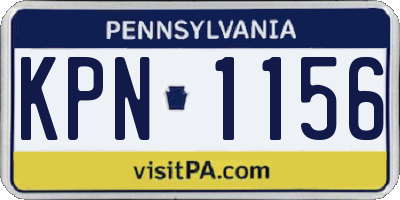 PA license plate KPN1156