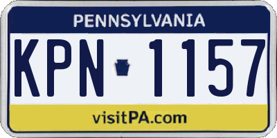 PA license plate KPN1157