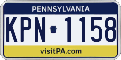 PA license plate KPN1158