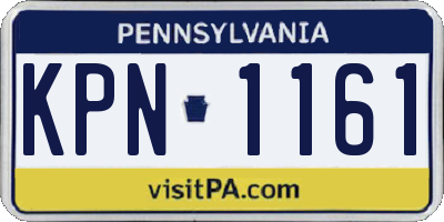 PA license plate KPN1161
