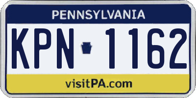 PA license plate KPN1162