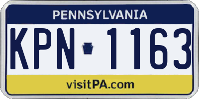 PA license plate KPN1163