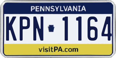 PA license plate KPN1164