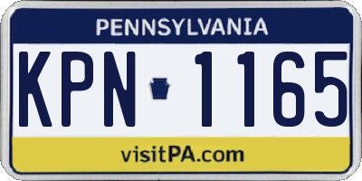 PA license plate KPN1165
