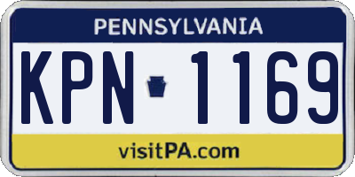 PA license plate KPN1169
