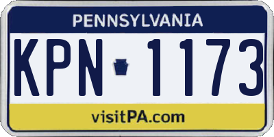 PA license plate KPN1173