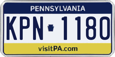 PA license plate KPN1180