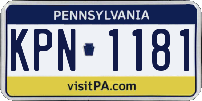 PA license plate KPN1181