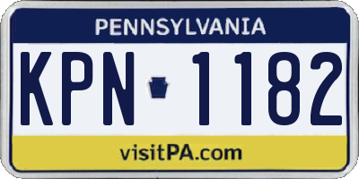PA license plate KPN1182