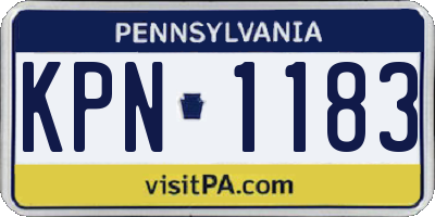 PA license plate KPN1183