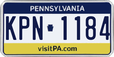 PA license plate KPN1184
