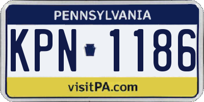 PA license plate KPN1186