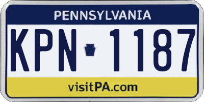 PA license plate KPN1187