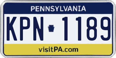 PA license plate KPN1189