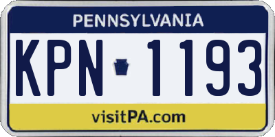 PA license plate KPN1193