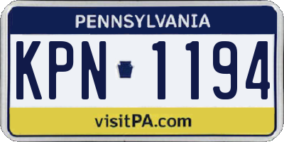 PA license plate KPN1194