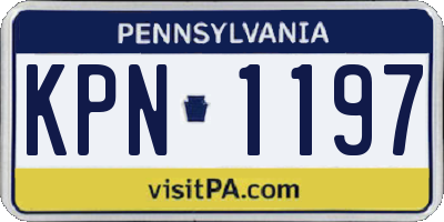PA license plate KPN1197