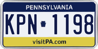 PA license plate KPN1198