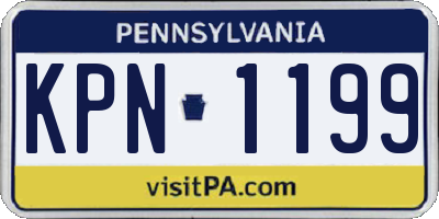 PA license plate KPN1199