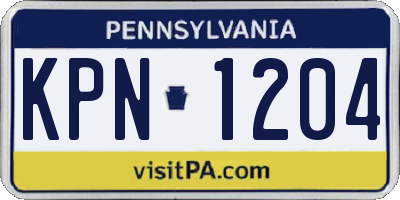 PA license plate KPN1204