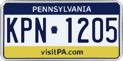 PA license plate KPN1205