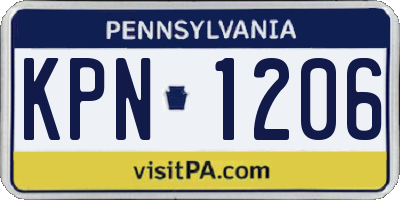 PA license plate KPN1206