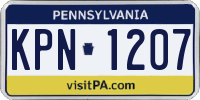 PA license plate KPN1207