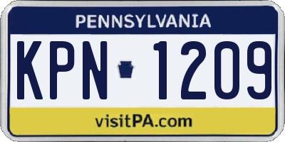 PA license plate KPN1209