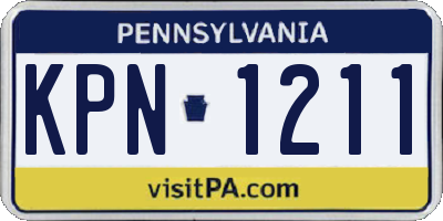 PA license plate KPN1211