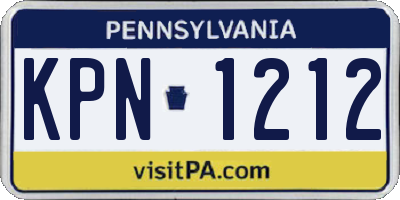 PA license plate KPN1212