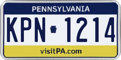 PA license plate KPN1214