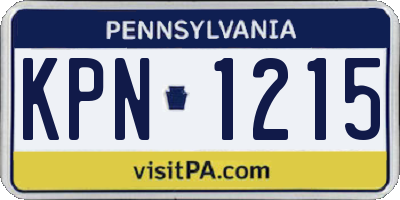 PA license plate KPN1215