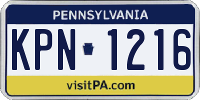 PA license plate KPN1216