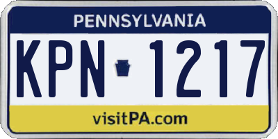 PA license plate KPN1217