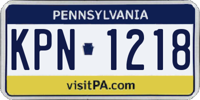 PA license plate KPN1218