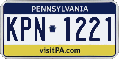 PA license plate KPN1221