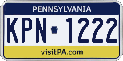 PA license plate KPN1222