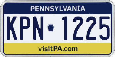 PA license plate KPN1225